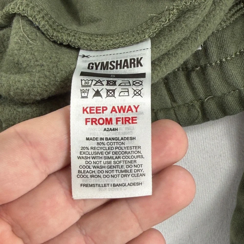Gymshark Joggers Olive Green Tapered‎ Fleece Sweatpants Mens Small